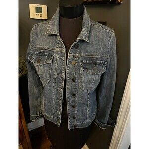 KUT from the Kloth Denim Jacket original Handpainted art design on back sz M